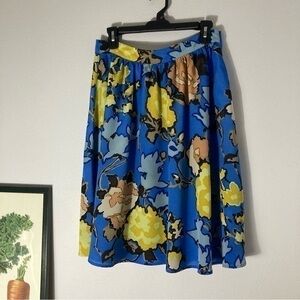Vivienne Tam blue and yellow floral skirt size 6
